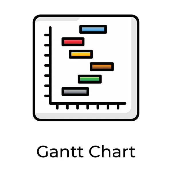 Ícone Plano Gráfico Gantt Representação Gráfica — Vetor de Stock