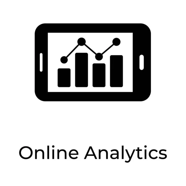 Gráfico Tendências Dentro Móvel Vetor Análise Online — Vetor de Stock