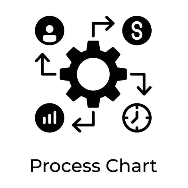 Gráfico Processo Vetor Glifo Estilo Editável Melhor Para Uso Comercial — Vetor de Stock