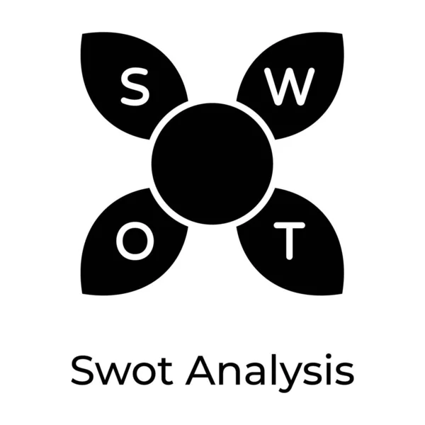 Ícone Análise Swot Estilo Editável Sólido — Vetor de Stock