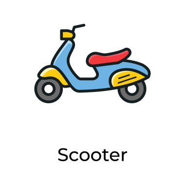 Scooter simgesi tasarımı düz vektör  