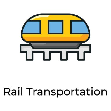 Demiryolu taşıma simgesi modada düz 