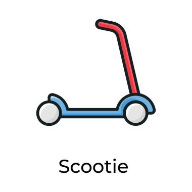 Elle scootie simgesi, düz düzenlenebilir vektör tasarımı 
