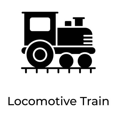 Tren motoru simgesi tasarımı katı vektör, lokomotif treni 