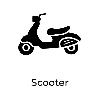 Scooter simgesi tasarımı katı vektör  