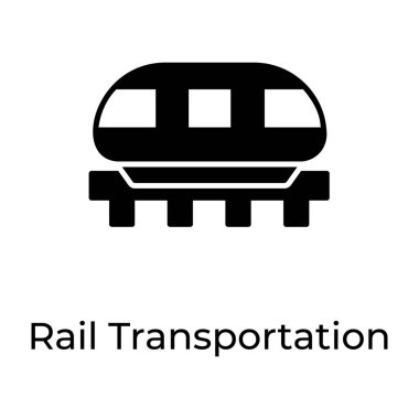 Demiryolu taşıma simgesi modada katı biçimde 