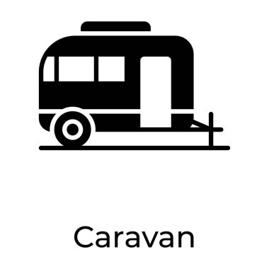 Katı dizayn edilmiş Volkswagen simgesi, karavan vektörü 