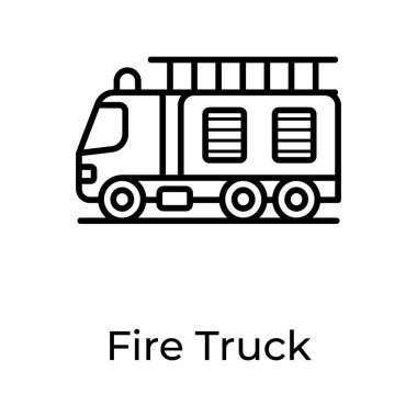 Düzenlenebilir dizayn sırasında itfaiye aracı simgesi 
