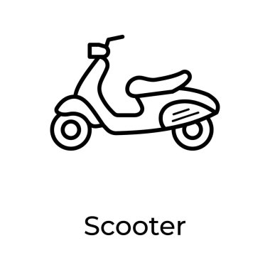 Scooter simgesi tasarım çizgisi vektörü  