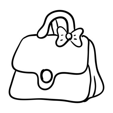 Çanta simgesine ayrıca çanta denir, el çizimi vektör tasarımı 