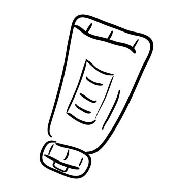 Spa ürünleri, duş jeli şişe karalama ikonu vektörü 