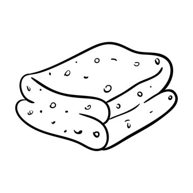 Applying foundation or facial base by beauty sponge, doodle vector design 