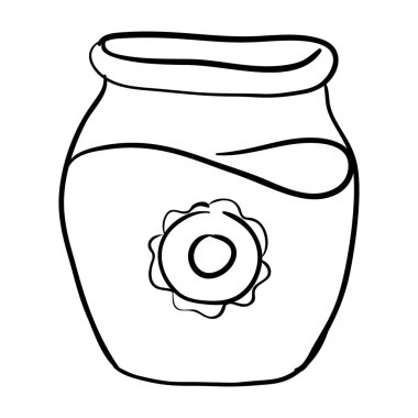 Massage oil jar vector in doodle design 