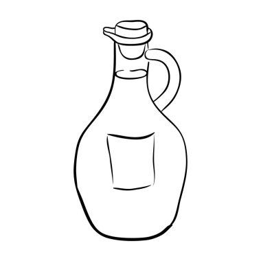 An olive oil bottle for cooking or for massage, doodle icon of olive oil 