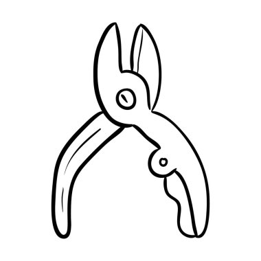 Repairing tool, doodle icon of pincer vector design 