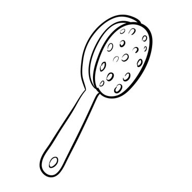 Body cleaning accessory, doodle icon of bath brush vector design 