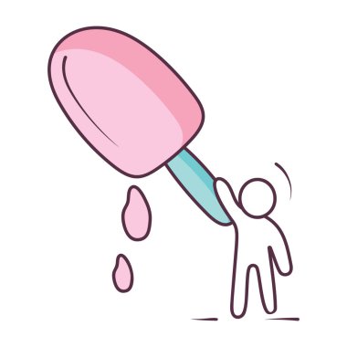 Ice pop icon in flat style on isolated white background.