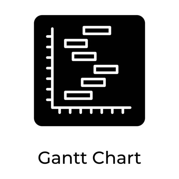 Ícone Sólido Gráfico Gantt Representação Gráfica — Vetor de Stock
