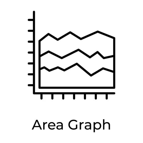 Area Chart Icona Stile Trendy Linea — Vettoriale Stock