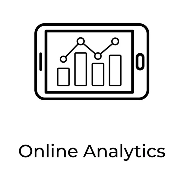 Gráfico Tendências Dentro Móvel Vetor Análise Online — Vetor de Stock