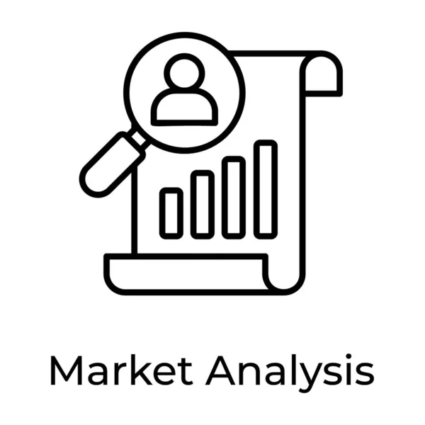 Analýza Trhu Editovatelná Ikona Revize Sestavy — Stockový vektor