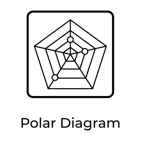 Diagrama Polar Linha Vetor Editável — Vetor de Stock