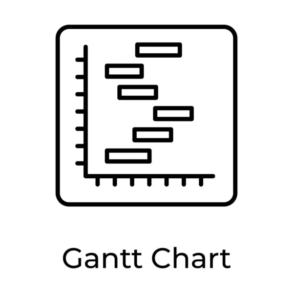 Ícone Linha Gráfico Gantt Representação Gráfica — Vetor de Stock