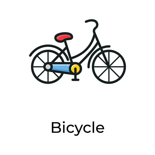 Design Ícone Bicicleta Plana Design Vetor Bicicleta Pedal — Vetor de Stock