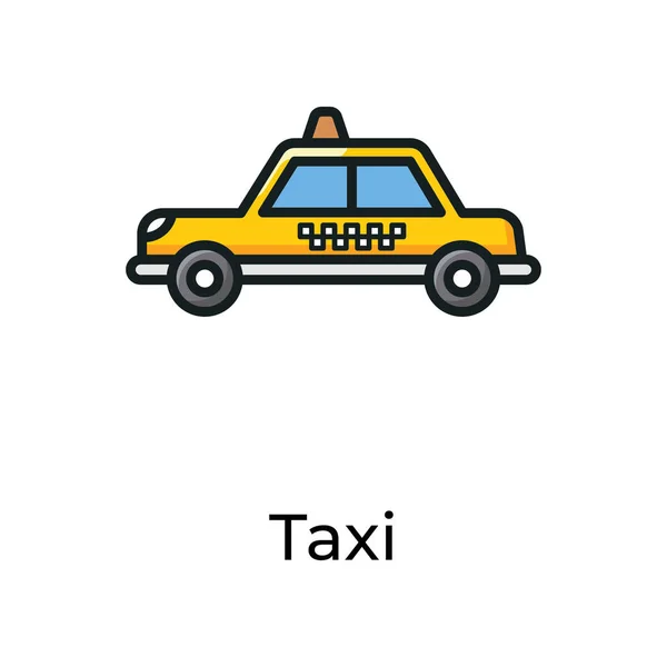 Taxi Diseño Icono Plano Cabina Local — Archivo Imágenes Vectoriales