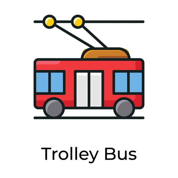 Trolley总线图标为运输公司提供最佳平面风格 — 图库矢量图片