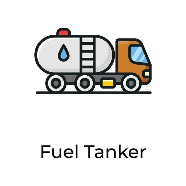 Öltanker Flacher Vektor Design Der Ölcontainer Ikone — Stockvektor
