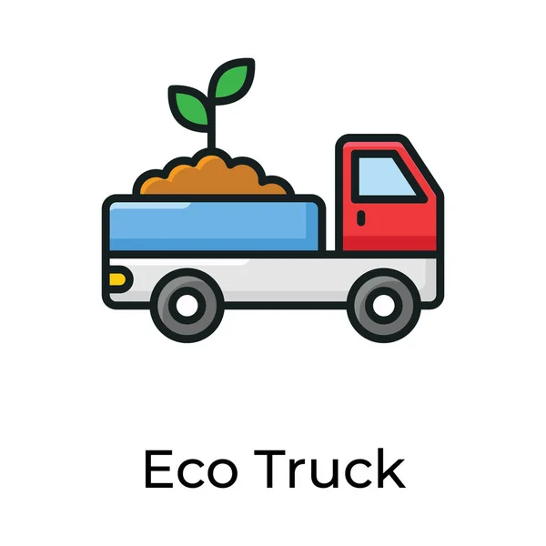 Eco Truck Plant Truck Best Environment Safety — Stock Vector