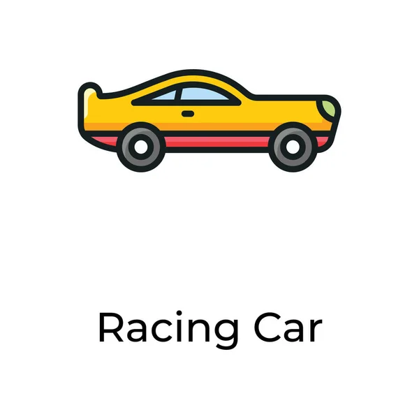 Icon Racing Car Flat Design — ストックベクタ