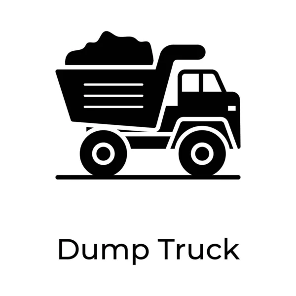 Dump Truck Move Transport Brut Matter Earth Sand Rocks — ストックベクタ