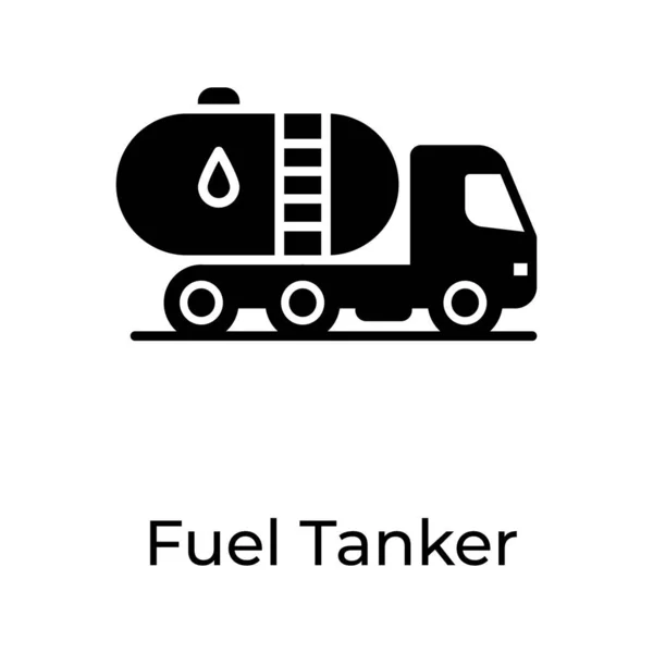 Petrol Tankeri Katı Vektör Yağ Kabı Simgesi Tasarımı — Stok Vektör