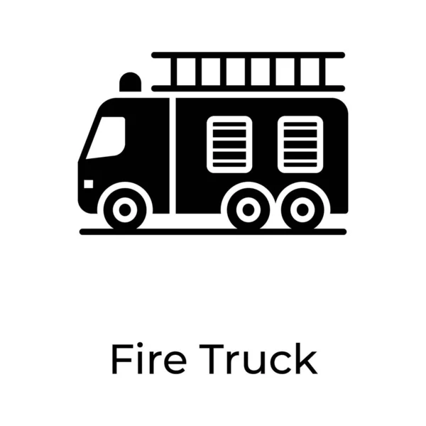 Fire Truck Icon Solid Editable Design — Stock Vector