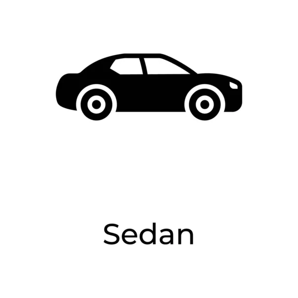 Sedan Car Icon Trendy Solid Style — ストックベクタ