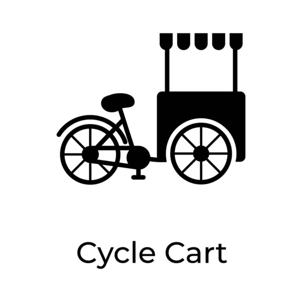 Icône Chariot Cycle Vecteur Solide — Image vectorielle