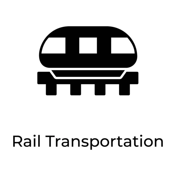 铁路交通图标在流行固体风格 — 图库矢量图片
