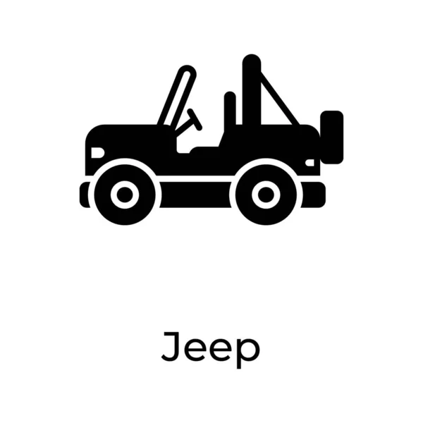 Diseño Icono Jeep Sólido Concepto Quadro — Vector de stock