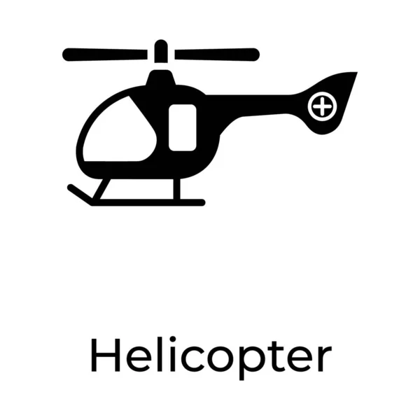 Solid Chopper Icon Vector Helicopter Vector — Stock Vector