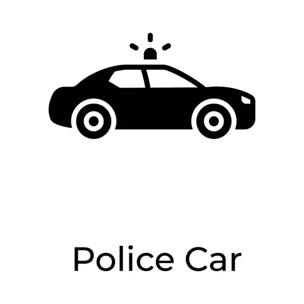 Polizei Auto Symbolvektor Solidem Design — Stockvektor