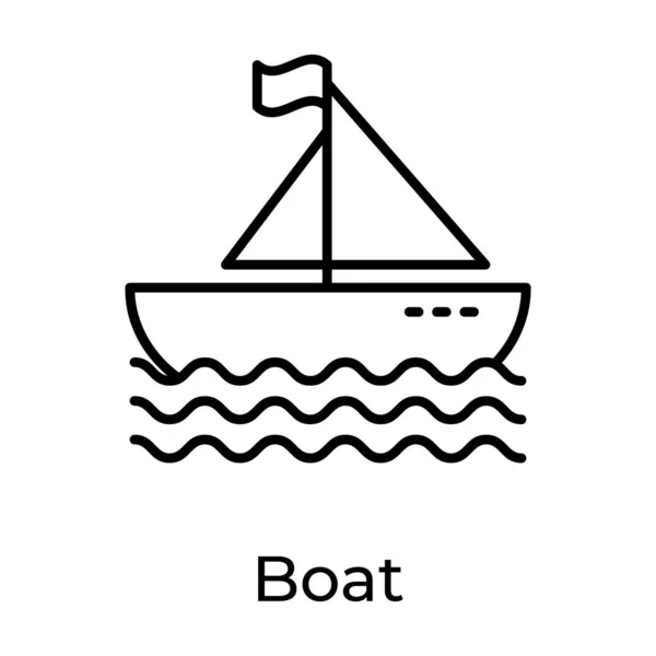 Tekne Ikonu Vektörü Yaz Eğlence Simgesi Tasarımı Veya Klasik Deniz — Stok Vektör