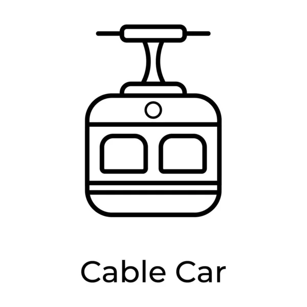 Seilbahn Ikone Design Seilbahn Vektor Zeigt Das Konzept Des Abenteuers — Stockvektor