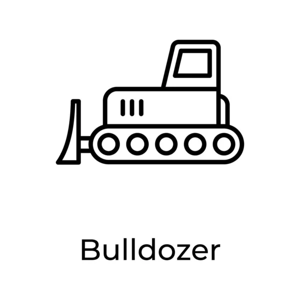 Bulldozer Icon Vector Line Design — Stock Vector