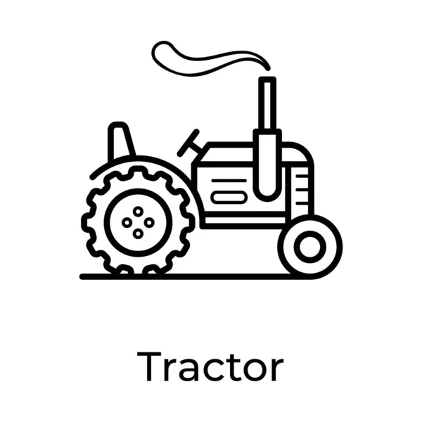 Line Tractor Icon Design Agriculture Machine — ストックベクタ