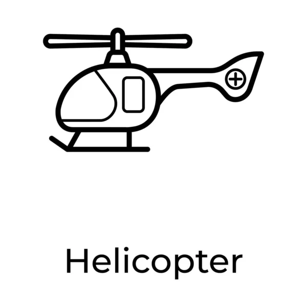 Lijn Helikopter Pictogram Vector Helikopter Vector — Stockvector