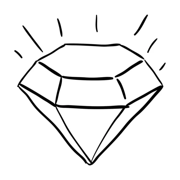 Diamant Icoon Doodle Ontwerp — Stockvector