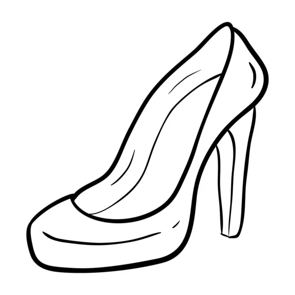 Elegante Vector Zapatos Tacón Alto Para Mujer Icono Garabato — Archivo Imágenes Vectoriales