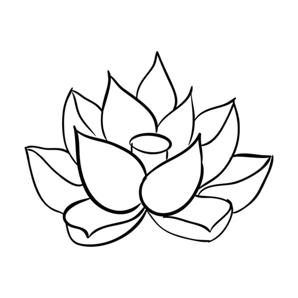 Icône Dessin Main Pétales Fleur Lotus — Image vectorielle